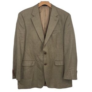 Lauren Ralph Lauren Sports Coat Blazer Jacket Men Size 44L Houndstooth Silk Wool